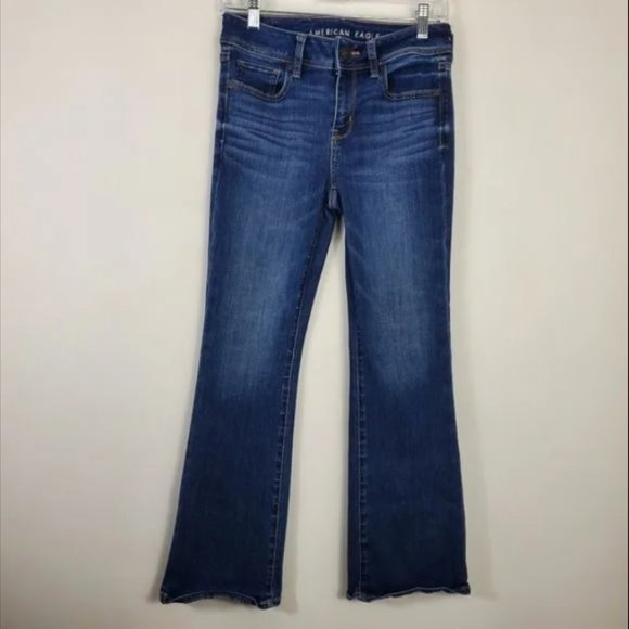Accessories - American Eagle Kick Boot Jeans Womens Size 4 X Short Dark Wash Nex Level Stretch